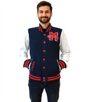 ROBIN RUTH Munich Veste universitaire pour homme avec inscription Veste de printemps avec broderie Veste de transition Veste sweat FMCN-H Bleu marine/rouge ROBIN RUTH Munich Veste universitaire pour homme avec inscription Veste de printemps avec broderie Veste de transition Veste sweat FMCN-H Bleu marine/rouge
