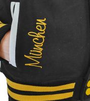 ROBIN RUTH Munich Veste universitaire pour homme avec inscription Veste de printemps avec broderie Veste de transition Veste sweat FMCN-B Noir/Jaune ROBIN RUTH Munich Veste universitaire pour homme avec inscription Veste de printemps avec broderie Veste de transition Veste sweat FMCN-B Noir/Jaune