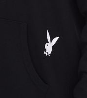 Felpa con cappuccio da uomo PLAYBOY in cotone a maniche lunghe con cappuccio, nera o grigio mélange Felpa con cappuccio da uomo PLAYBOY in cotone a maniche lunghe con cappuccio, nera o grigio mélange