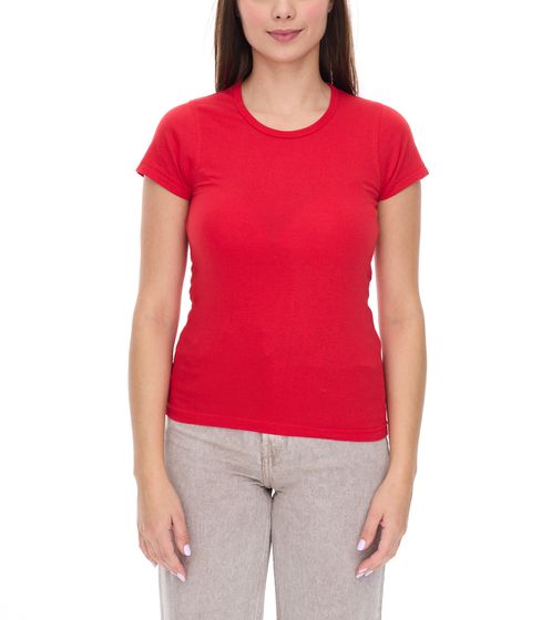 WORXWEAR women's T-shirt fashionable round neck shirt with 180gsm short sleeve shirt red