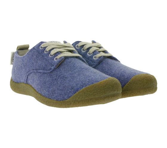 KEEN Mosey Derby Women's Felt Shoes, Sustainable Sneakers with Eco Anti-Odor, Lace-Up Shoes, 1026450 Blue