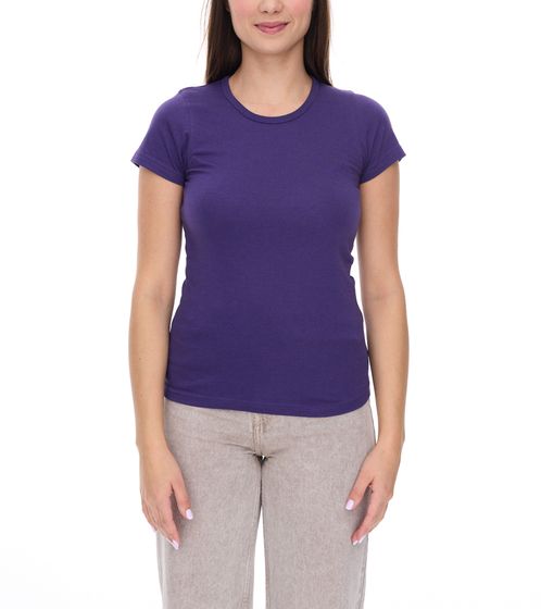 WORXWEAR women's T-shirt fashionable round neck shirt with 180gsm short sleeve shirt Violet