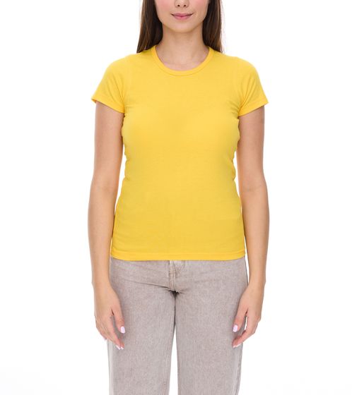 WORXWEAR women's T-shirt fashionable round neck shirt with 180gsm short sleeve shirt yellow