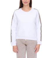 Vestino Women's Cotton Sweatshirt with Rhinestone Band, 900299 White