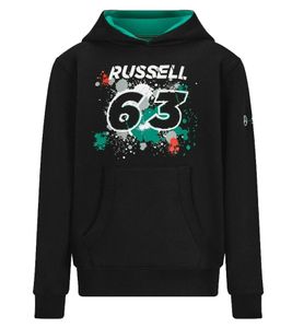 Mercedes-Benz AMG Petronas F1 George Russell Hoodie nachhaltiges Mädchen und Jungen Kapuzen-Sweatshirt Formel 1 701220864 001 Schwarz