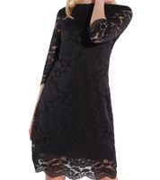 vestino Women's Lace Dress, Mini Dress, Casual Dress, 3/4-Sleeve, 900538, Black