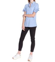 Vestino Women's Short-Sleeve Blouse with Bow Sleeves, Shirt-Blouse, Business Shirt 901149 Blue