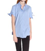 Vestino Women's Short-Sleeve Blouse with Bow Sleeves, Shirt-Blouse, Business Shirt 901149 Blue