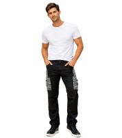 Pantalones de trabajo Uncle Sam para hombre con prácticos bolsillos en las piernas, ropa de trabajo, ropa protectora 20421 1062, negro
