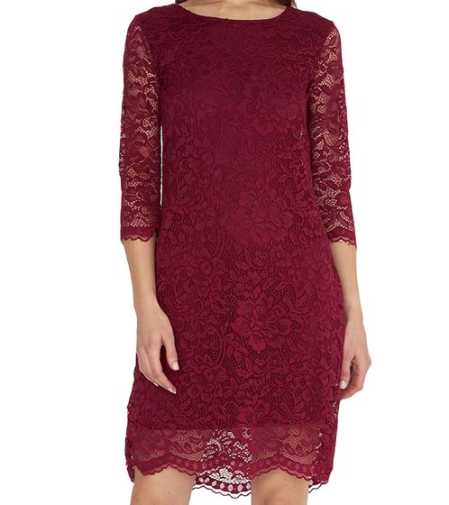 vestino Women's Lace Dress, Mini Dress, Casual Dress, 3/4-Sleeve, 900538, Red