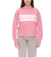 Vestino Women's Boxy Cropped Sweatshirt with Stand-Up Collar, Oversized Everyday Sweater, Trojer 900390, Dusty Pink