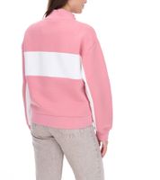 Vestino Women's Boxy Cropped Sweatshirt with Stand-Up Collar, Oversized Everyday Sweater, Trojer 900390, Dusty Pink