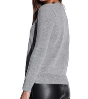 Vestino Women's Knit Sweater with Lace Insert, Everyday Sweater, 901328 Gray