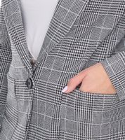 Vestino Women's Blazer, Checked Spring Blazer with Lapel Collar, Everyday Jacket, 900719 Gray