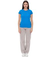 WORXWEAR Damen T-Shirt modisches Rundhals-Shirt mit 180gsm Kurzarm-Shirt Blau