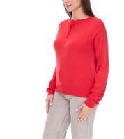 vestino Women's Knit Sweater with Chiffon Bow, Everyday Sweater, 901088 Red