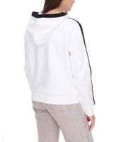 vestino Damen Hoodie mit Kontrast-Streifen Kapuzen-Pullover Alltags-Pulli 900031 Weiß
