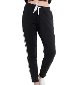 Vestino Women's Jogging Pants with Side Stripes, Training Pants 900111 Black