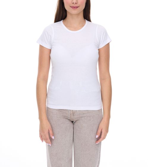 WORXWEAR women's T-shirt fashionable round neck shirt with 180gsm short sleeve shirt white