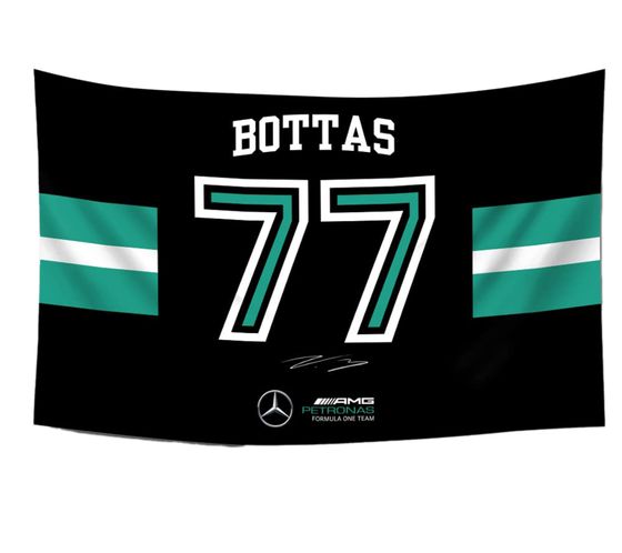 Mercedes-Benz AMG PETRONAS Flag Valtteri Bottas 90x120cm Fan Merchandise Formula 1 Flag 701202605 001 Black