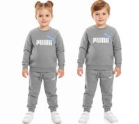 Ensemble de jogging PUMA pour enfants (garçons et filles), 2 pièces : pantalon de jogging, pull à col rond, en coton, référence 627915, gris ou rose