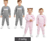 Ensemble de jogging PUMA pour enfants (garçons et filles), 2 pièces : pantalon de jogging, pull à col rond, en coton, référence 627915, gris ou rose