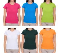 T-shirt femme WORXWEAR à la mode, col rond, manches courtes, 180 g/m², en blanc, bleu, orange, vert clair, rose ou vert foncé T-shirt femme WORXWEAR à la mode, col rond, manches courtes, 180 g/m², en blanc, bleu, orange, vert clair, rose ou vert foncé