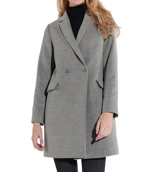 vestino Damen Kurz-Mantel Alltags-Mantel stylischer Basic-Mantel Langarm-Jacke 900430 Grau
