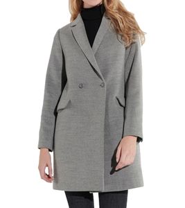 vestino Women's Short Coat, Everyday Coat, Stylish Basic Coat, Long-Sleeved Jacket, 900430 Gray