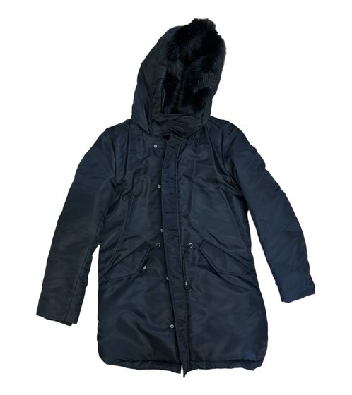 LENASSO Damen wasserabweisender Winter-Parka mit Kapuze Winter-Jacke Herbst-Parka 901849 Schwarz