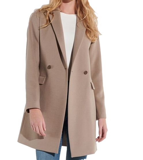 vestino Damen Kurz-Mantel Alltags-Mantel stylischer Basic-Mantel Langarm-Jacke 900430 Beige
