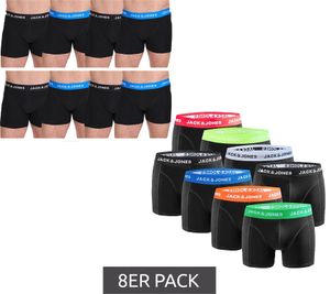 8er Pack JACK & JONES Herren Boxershorts atmungsaktive Baumwoll-Unterhose Unterwäsche 12259926 Schwarz/Blau oder Schwarz/Bunt