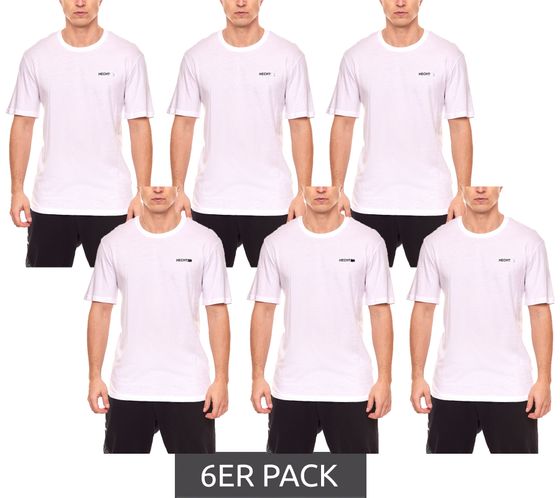 6er Sparpack HECHTER STUDIO Herren Rundhals-Shirt Baumwoll T-Shirt NI58100 7002 Weiß