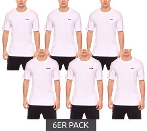 6er Sparpack HECHTER STUDIO Herren Rundhals-Shirt Baumwoll T-Shirt NI58100 7002 Weiß