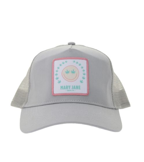 Beechfield Baseball-Cap Baumwoll-Cap mit „MARY JANE BERLIN“ Stickerei Mütze Grau