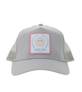 Beechfield Baseball-Cap Baumwoll-Cap mit „MARY JANE BERLIN“ Stickerei Mütze Grau