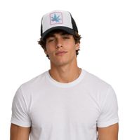 Gorra de camionero Beechfield de algodón con bordado "LEGALIZADO" Trucker-Cap en negro y blanco.