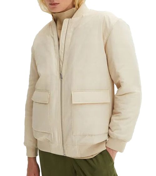 nachhaltiger Damen Blouson Bomber-Jacke mit Stehkragen Übergangs-Jacke 930683 Beige