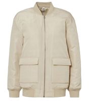 Blouson aviateur femme durable à col montant, veste de transition 930683 beige
