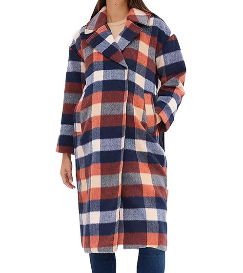2in1 Mantel karierter Damen Mantel Umstandsmode Schwangerschafts-Jacke nachhaltige Jacke 943562 Blau/Rot/Beige