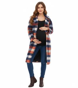 Cappotto 2 in 1 a quadri da donna, giacca premaman, giacca sostenibile 943562 Blu/Rosso/Beige Cappotto 2 in 1 a quadri da donna, giacca premaman, giacca sostenibile 943562 Blu/Rosso/Beige