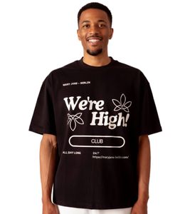 MARY JANE BERLIN Herren T-Shirt Baumwoll-Shirt Kurzarm-Shirt Oversized-Fit 2406-4-T2-05 Schwarz