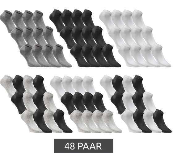 48 Paar JACK & JONES Short Sock Sneaker-Socken Sport-Strümpfe Baumwoll Quarter-Socken 12260511 in Schwarz, Grau, Weiß oder im Mix