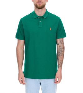 POLO RALPH LAUREN Men's Polo Shirt Custom Slim Fit Cotton Shirt Short-Sleeved Shirt Basic Shirt 710937293015 Green/Orange POLO RALPH LAUREN Men's Polo Shirt Custom Slim Fit Cotton Shirt Short-Sleeved Shirt Basic Shirt 710937293015 Green/Orange
