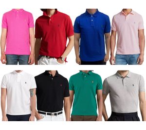 POLO RALPH LAUREN Herren Polo-Hemd Custom Slim Fit Baumwoll-Shirt Kurzarm-Shirt Basic-Shirt in Weiß, Grün, Schwarz, Pink, Rot, Blau, Rosa oder Grau