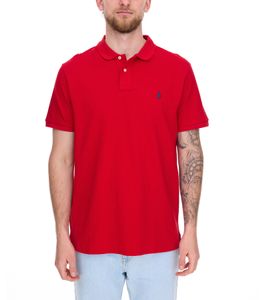POLO RALPH LAUREN Men's Polo Shirt Custom Slim Fit Cotton Shirt Short Sleeve Shirt Basic Shirt 710666998003 Red/Navy