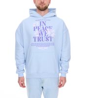 Sweat à capuche pour homme MARY JANE BERLIN avec logo ou imprimé, sweat à capuche en coton tendance 2406-4-SW, blanc ou bleu clair Sweat à capuche pour homme MARY JANE BERLIN avec logo ou imprimé, sweat à capuche en coton tendance 2406-4-SW, blanc ou bleu clair