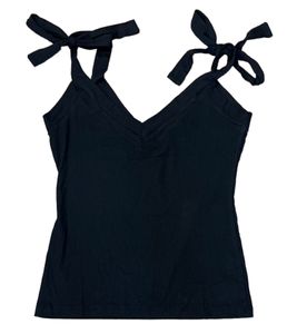 LA angels Damen Tank-Top mit V-Ausschnitt Sommer-Shirt Rundhals-Top ND28866 Schwarz