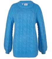 Maglione oversize da donna, maglione invernale dal taglio ampio con motivo a trecce 962801 Blu