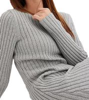 abito midi morbido da donna, abito basic in maglia, abito a maniche lunghe, grigio 971307